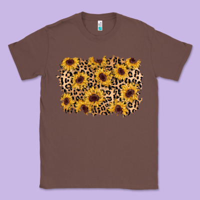 Sunflower Leopard Background Classic Tee Designed By Adodesignshop