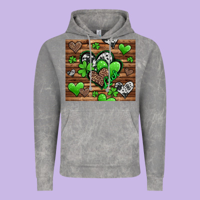 St. Patrick's Day Hearts Vintage Hoodie Designed By Jasminsmagicworld