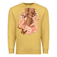 Antique Gold Cancer diva peach ribbon Premium Sweatshirt - NancyCooperArtShop