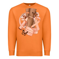 Carrot Cancer diva peach ribbon Premium Sweatshirt - NancyCooperArtShop