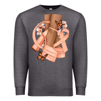 Charcoal Heather Cancer diva peach ribbon Premium Sweatshirt - NancyCooperArtShop