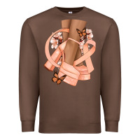 Chestnut Cancer diva peach ribbon Premium Sweatshirt - NancyCooperArtShop