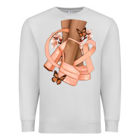 Dove Grey Cancer diva peach ribbon Premium Sweatshirt - NancyCooperArtShop