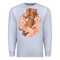Heather Grey Cancer diva peach ribbon Premium Sweatshirt - NancyCooperArtShop