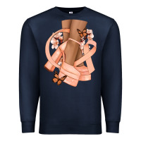 Navy Cancer diva peach ribbon Premium Sweatshirt - NancyCooperArtShop