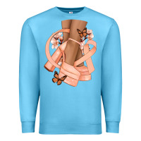 Ocean Blue Cancer diva peach ribbon Premium Sweatshirt - NancyCooperArtShop