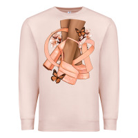 Pale Pink Cancer diva peach ribbon Premium Sweatshirt - NancyCooperArtShop
