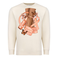 Sandshell Cancer diva peach ribbon Premium Sweatshirt - NancyCooperArtShop