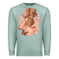 Seafoam Cancer diva peach ribbon Premium Sweatshirt - NancyCooperArtShop