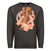 Smoke Cancer diva peach ribbon Premium Sweatshirt - NancyCooperArtShop