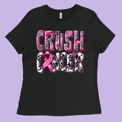 Crush Cancer Ladies Tee Designed By Texasbilliewilder