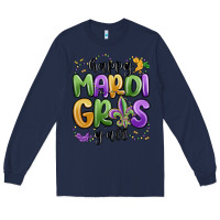 Navy happy mardi gras y'all Long Sleeve Tee - MaliasSmallBusiness