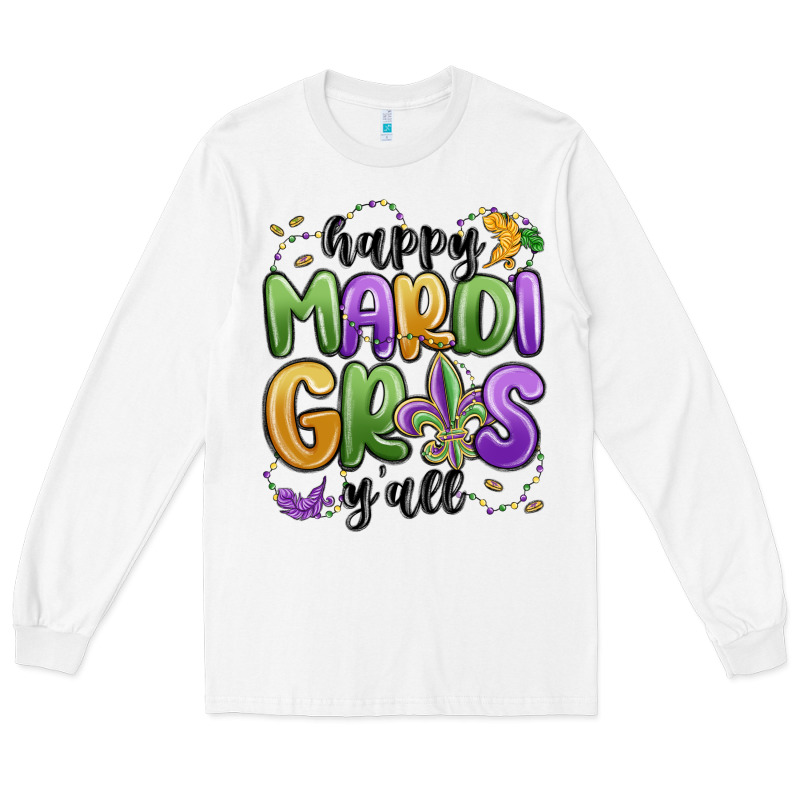 Happy Mardi Gras Y'all Long Sleeve Tee by MaliasSmallBusiness | Teevron