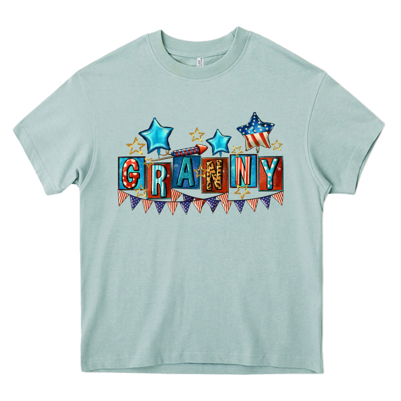 American Granny 4th Of July Heavy Core Tee by CowGirlArtShop | Teevron