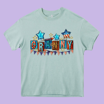 American Granny 4th Of July Heavy Core Tee Designed By Cowgirlartshop