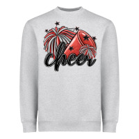 Heather Grey cheer Heavyweight Sweatshirt - MaliasSmallBusiness