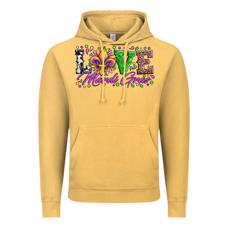 Love Mardi Gras Fleur De Lis Sunflower Leopard And Beads Vintage Hoodie by Artiststas | Teevron