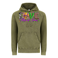 Vintage Olive love mardi gras fleur de lis sunflower leopard and beads Vintage Hoodie - Artiststas