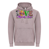 Vintage Zinc love mardi gras fleur de lis sunflower leopard and beads Vintage Hoodie - Artiststas