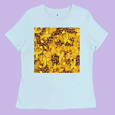 Childhood Cancer Butterfly Ladies Tee Designed By Texasbilliewilder