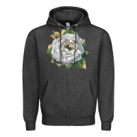 Charcoal Heather Pillow Fight Rose Zipper Hoodie - LillyAllenDesigns