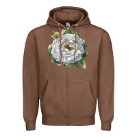 Chestnut Pillow Fight Rose Zipper Hoodie - LillyAllenDesigns