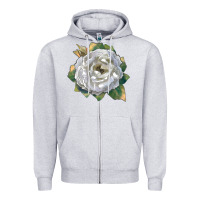 Heather Grey Pillow Fight Rose Zipper Hoodie - LillyAllenDesigns