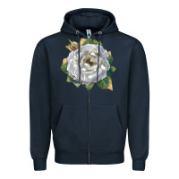 Navy Pillow Fight Rose Zipper Hoodie - LillyAllenDesigns