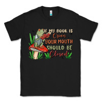 Black if my book is open your mouth should be closed malia Classic Tee - MaliasSmallBusiness