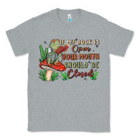 Heather Grey if my book is open your mouth should be closed malia Classic Tee - MaliasSmallBusiness