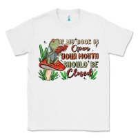 White if my book is open your mouth should be closed malia Classic Tee - MaliasSmallBusiness