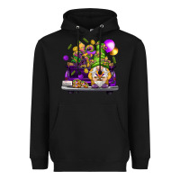 Black Mardi Gras gnome on the truck Heavyweight Hoodie - NancyCooperArtShop