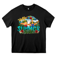 Black hello summer Heavy Core Tee - SublimationCraftShop
