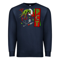 Navy Christmas Character Nurse Premium Sweatshirt - NancyCooperArtShop