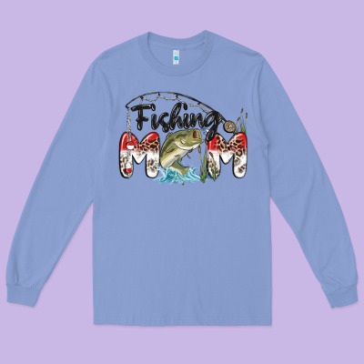 Fishing Mom Long Sleeve Tee Designed By Maliassmallbusiness