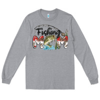 Heather Grey fishing mom Long Sleeve Tee - MaliasSmallBusiness