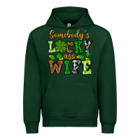 Forest Green St. Patrick's Somebody’s lucky ass wife Urban Hoodie - OliviaCreatesArt