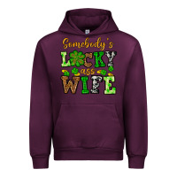 Mauve Wine St. Patrick's Somebody’s lucky ass wife Urban Hoodie - OliviaCreatesArt