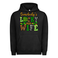 Pigment Black St. Patrick's Somebody’s lucky ass wife Urban Hoodie - OliviaCreatesArt