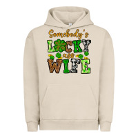 Pigment French Oak St. Patrick's Somebody’s lucky ass wife Urban Hoodie - OliviaCreatesArt