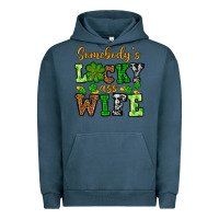 Pigment Midnight Navy St. Patrick's Somebody’s lucky ass wife Urban Hoodie - OliviaCreatesArt