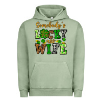 Pigment Oil Green St. Patrick's Somebody’s lucky ass wife Urban Hoodie - OliviaCreatesArt
