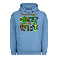 Pigment Pebble Blue St. Patrick's Somebody’s lucky ass wife Urban Hoodie - OliviaCreatesArt