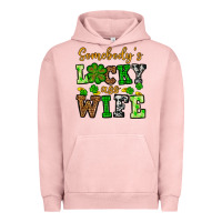 Pigment Salmon St. Patrick's Somebody’s lucky ass wife Urban Hoodie - OliviaCreatesArt