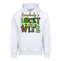 White St. Patrick's Somebody’s lucky ass wife Urban Hoodie - OliviaCreatesArt