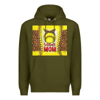 Army Green softball with leopard tumbler tbs Premium Hoodie - TumblerDesignByShophia