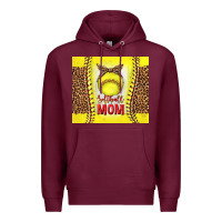 Burgundy softball with leopard tumbler tbs Premium Hoodie - TumblerDesignByShophia
