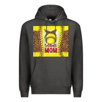 Charcoal Heather softball with leopard tumbler tbs Premium Hoodie - TumblerDesignByShophia