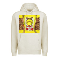 Oatmeal Heather softball with leopard tumbler tbs Premium Hoodie - TumblerDesignByShophia