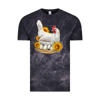 Cloud Black Perched Chicken With Sunflowers Vintage Tee - LillyAllenDesigns